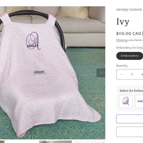 Canopy Couture - The Original Carseat Canopy - Picture 6 of 6